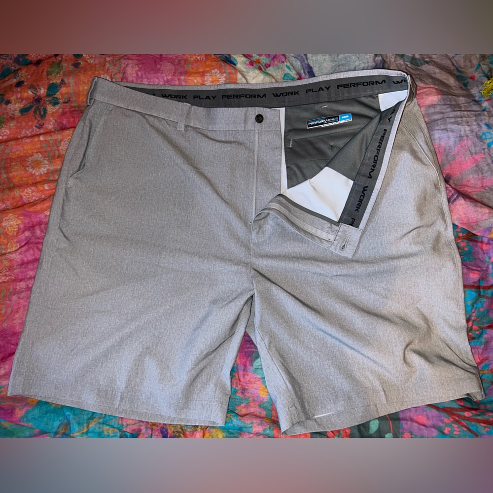 Roundtree and Yorke Performance Shorts Gray. 9 inch inseam.